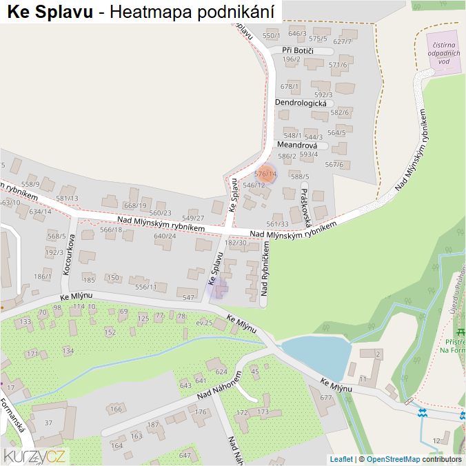 Mapa Ke Splavu - Firmy v ulici.