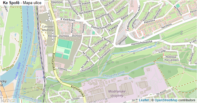 Ke Spofě - mapa ulice