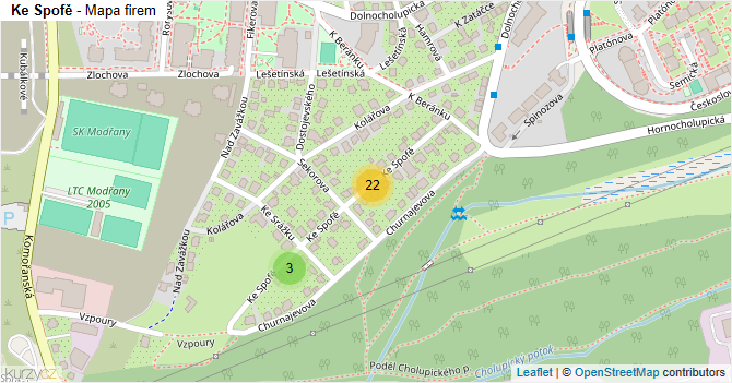 Ke Spofě - mapa firem