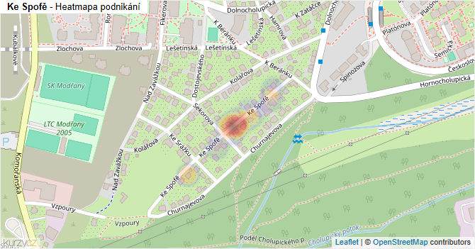 Ke Spofě - mapa podnikání