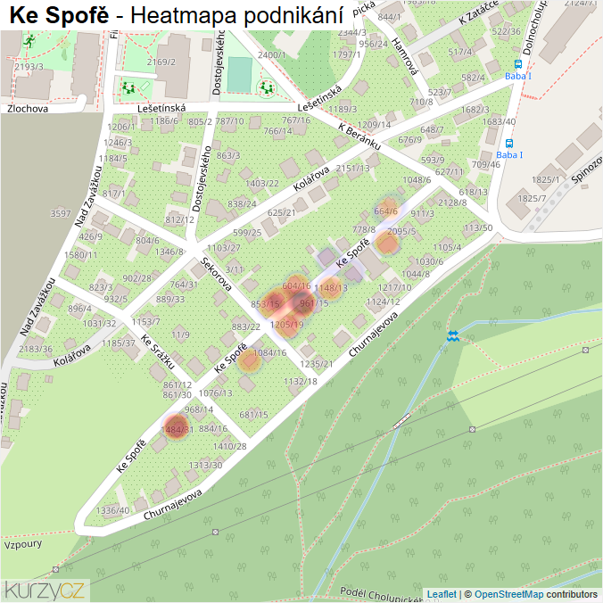 Mapa Ke Spofě - Firmy v ulici.