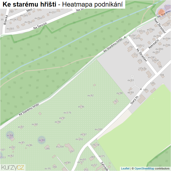 Mapa Ke starému hřišti - Firmy v ulici.