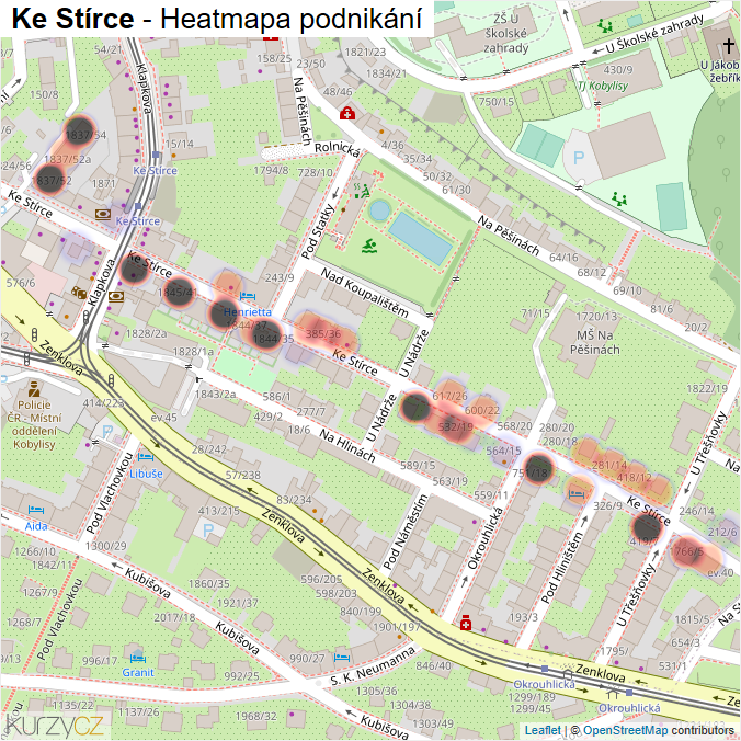 Mapa Ke Stírce - Firmy v ulici.