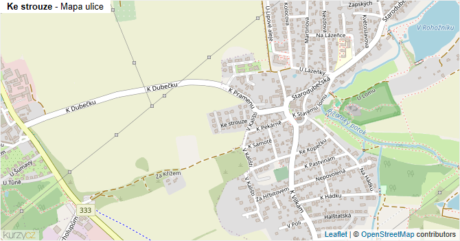 Ke strouze - mapa ulice