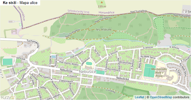 Ke strži - mapa ulice