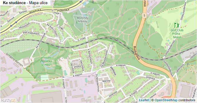 Ke studánce - mapa ulice