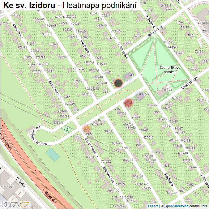 Mapa Ke sv. Izidoru - Firmy v ulici.