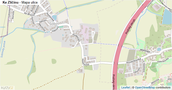 Ke Zličínu - mapa ulice