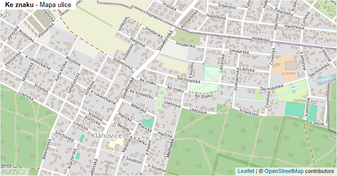 Ke znaku - mapa ulice