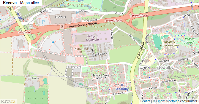 Kecova - mapa ulice