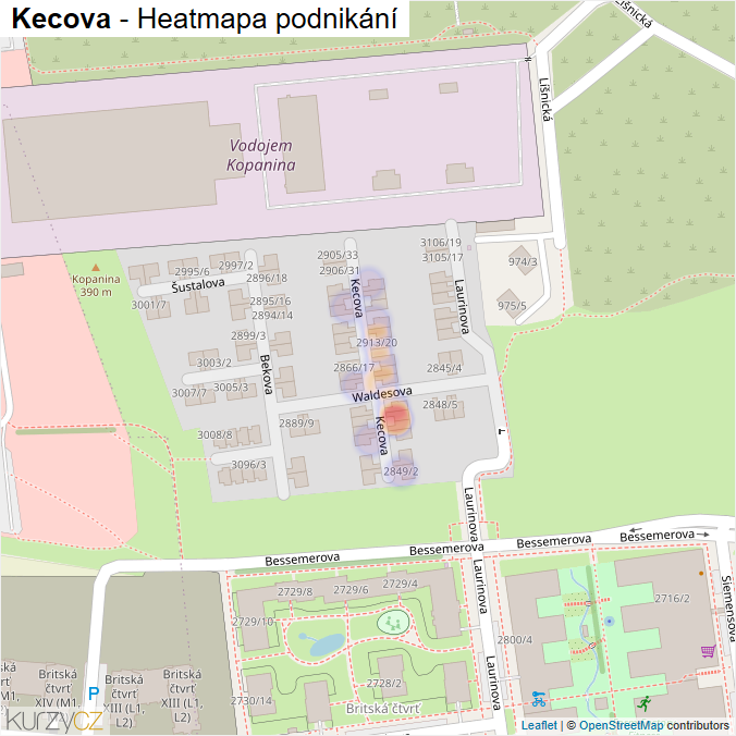 Mapa Kecova - Firmy v ulici.