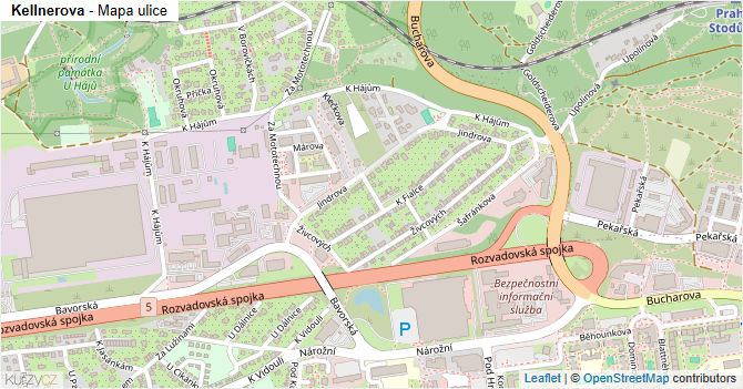 Kellnerova - mapa ulice