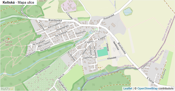Keltská - mapa ulice