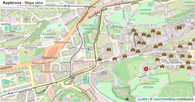 Keplerova - mapa ulice