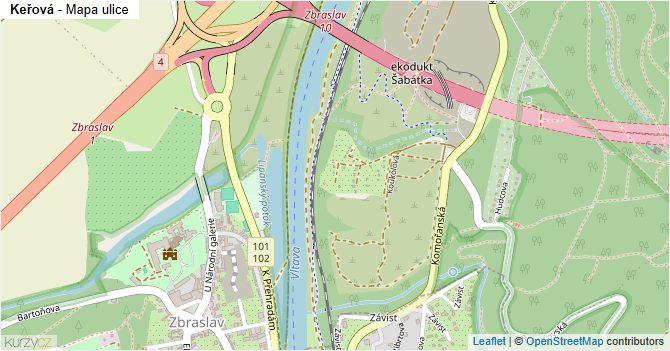 Keřová - mapa ulice