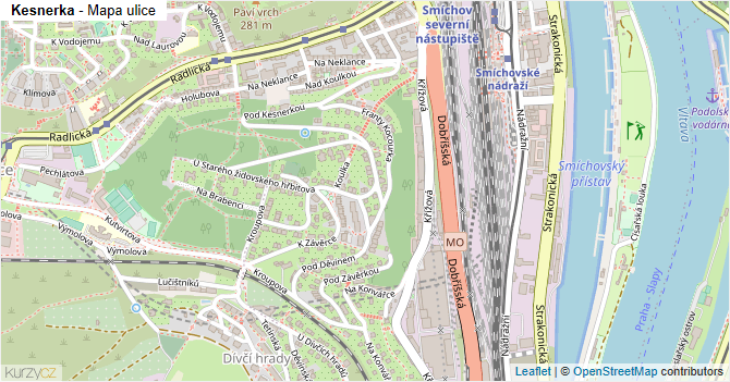 Kesnerka - mapa ulice