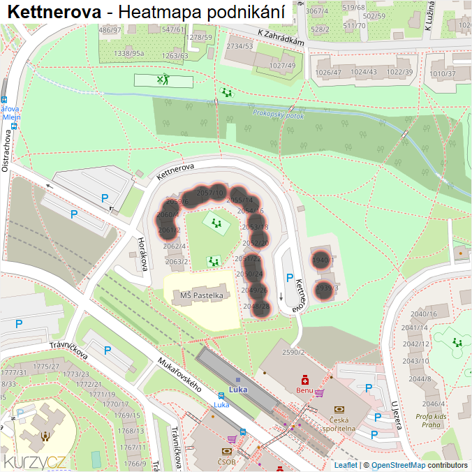 Mapa Kettnerova - Firmy v ulici.