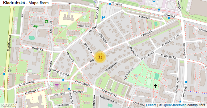 Kladrubská - mapa firem