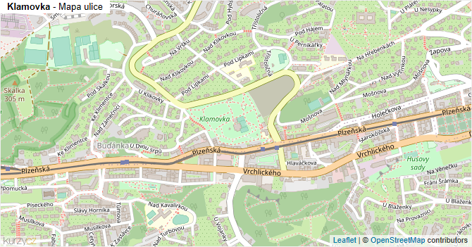 Klamovka - mapa ulice