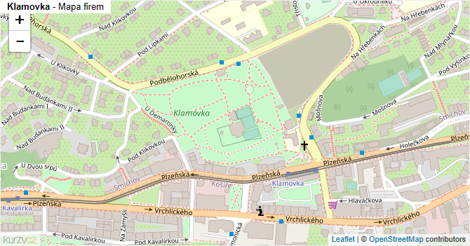 Klamovka - mapa firem