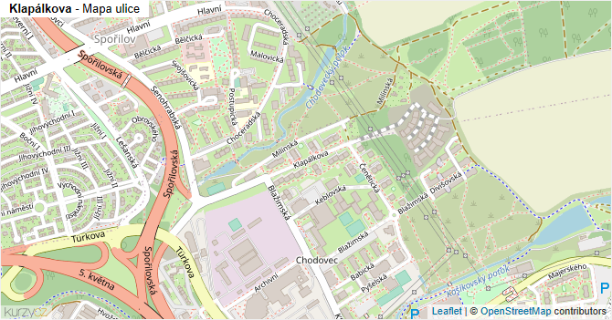 Klapálkova - mapa ulice
