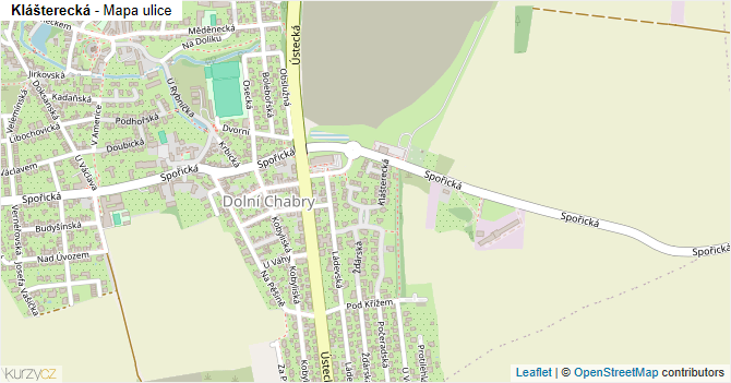 Klášterecká - mapa ulice