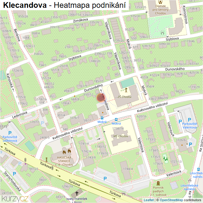 Mapa Klecandova - Firmy v ulici.