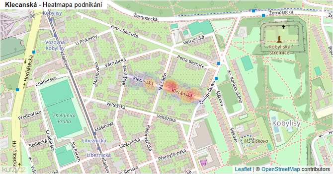 Klecanská - mapa podnikání