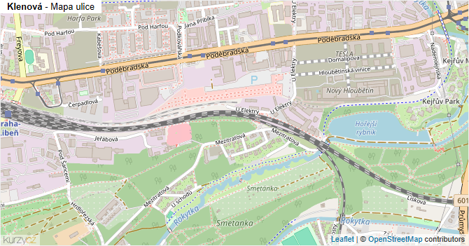 Klenová - mapa ulice