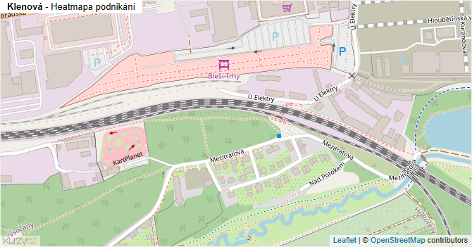 Klenová - mapa podnikání