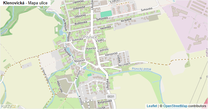 Klenovická - mapa ulice