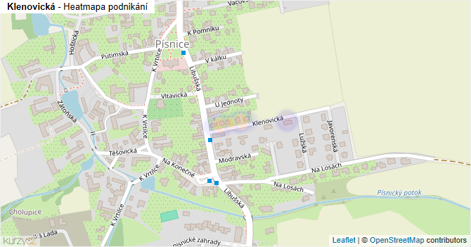 Klenovická - mapa podnikání