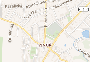 Klenovská v obci Praha - mapa ulice