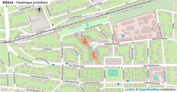 Klidná - mapa podnikání