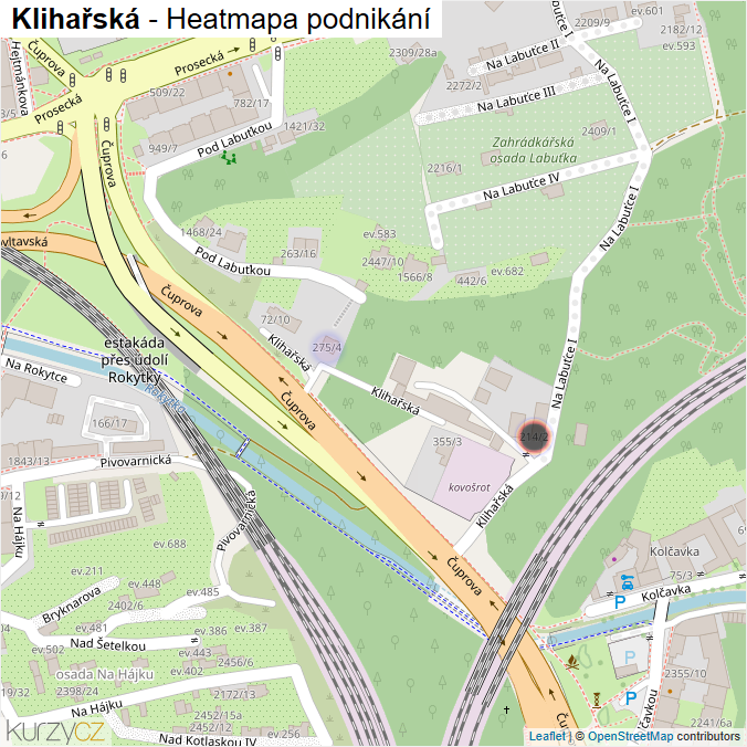 Mapa Klihařská - Firmy v ulici.