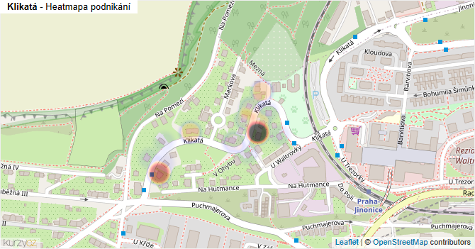 Klikatá - mapa podnikání