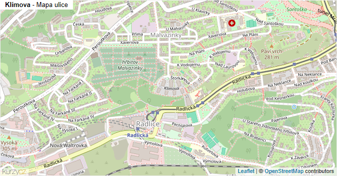 Klímova - mapa ulice