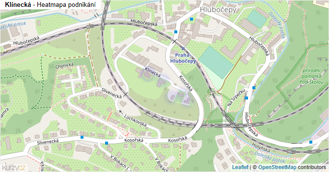Klínecká - mapa podnikání