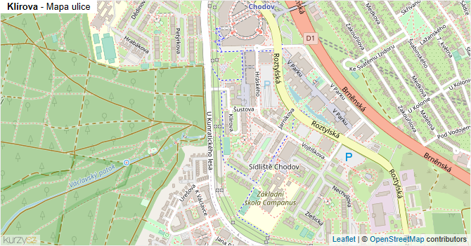 Klírova - mapa ulice