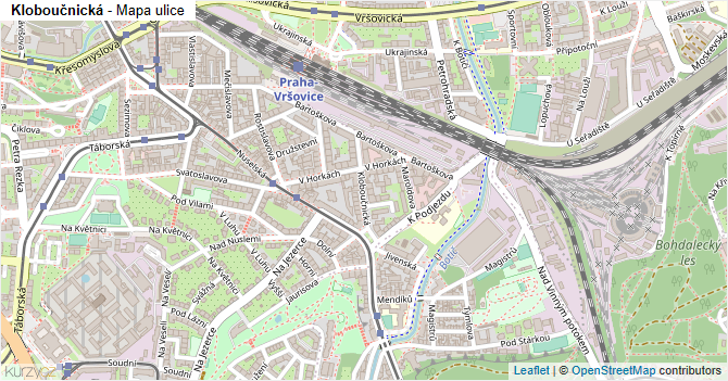 Kloboučnická - mapa ulice
