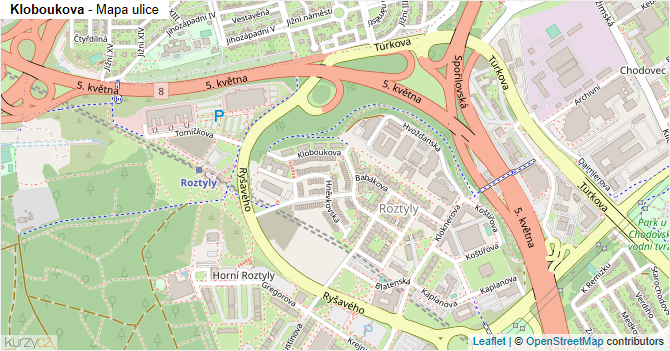 Kloboukova - mapa ulice