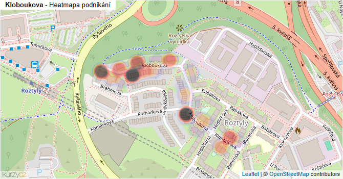 Kloboukova - mapa podnikání