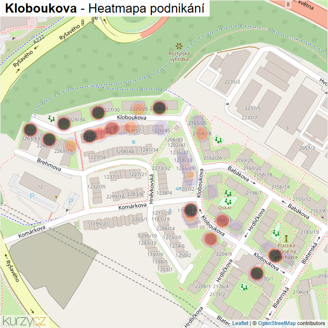 Mapa Kloboukova - Firmy v ulici.