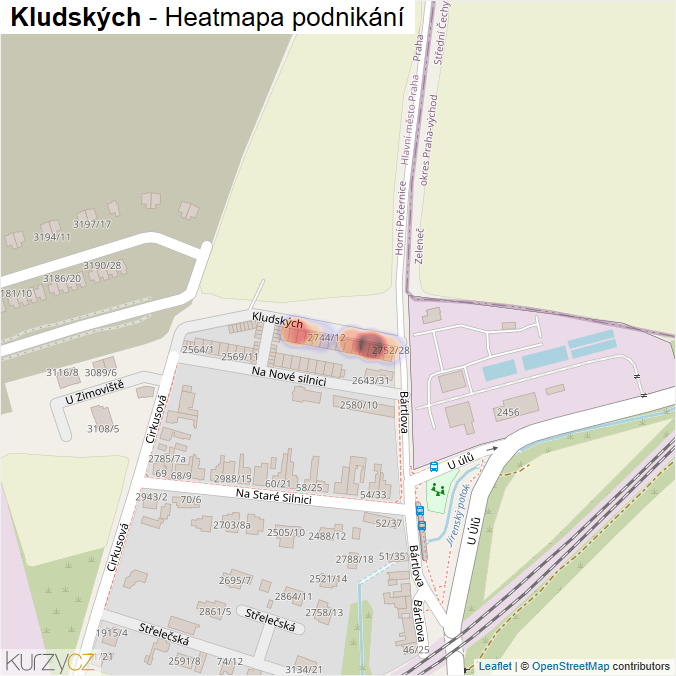 Mapa Kludských - Firmy v ulici.