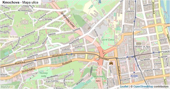 Kmochova - mapa ulice