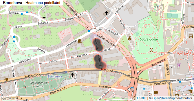 Kmochova - mapa podnikání