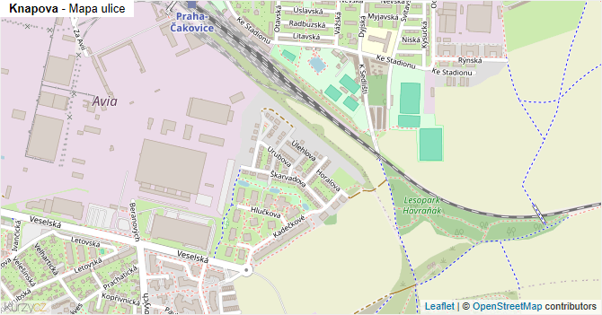 Knapova - mapa ulice