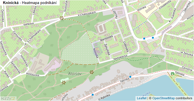Knínická - mapa podnikání