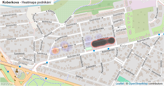 Koberkova - mapa podnikání
