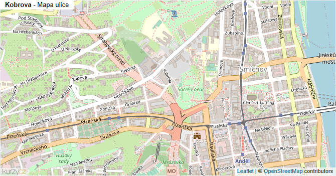Kobrova - mapa ulice